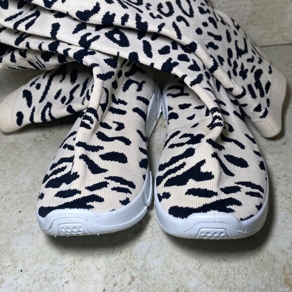 Leopard Print Over-The-Knee Thigh High Sock Sneakers With White Sole - Picture 4 of 6